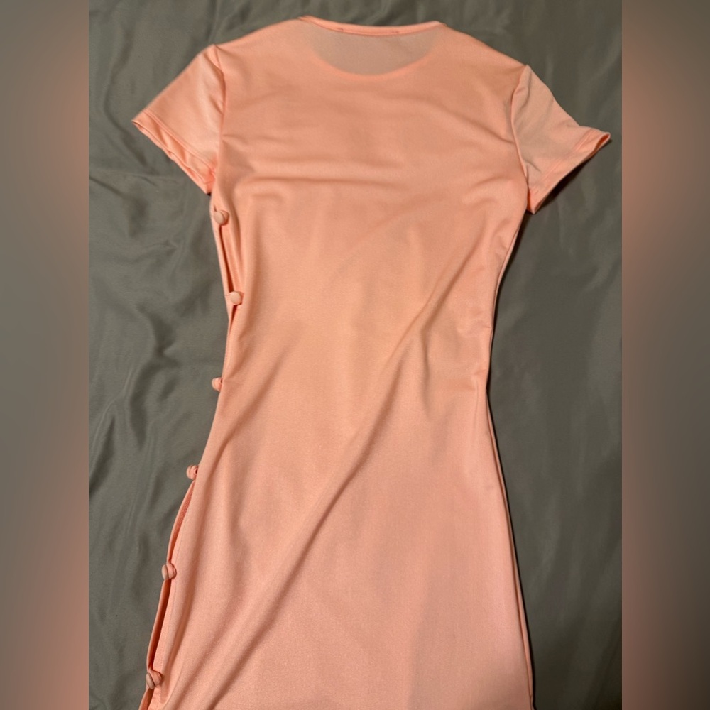 Lioness Peach Side Button Mini Dress